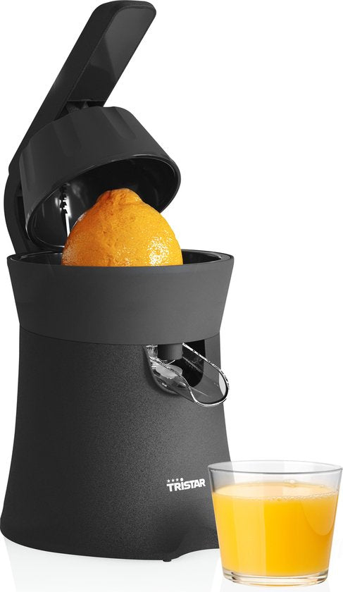 Presse-agrumes électrique Tristar - CP-3015 - 120 W - Avec 2 cônes de pressage, un filtre à pulpe, un système anti-gouttes et un levier de pressage - Noir