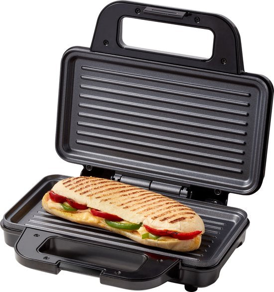 Tomado TGP2001S - Fer à Toasti XXL - Gril à panini - Sans PFAS - Toasti maker - 900 watts - Noir/acier inoxydable