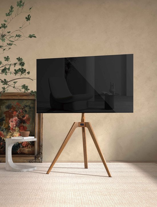 Support TV chevalet de peintre studio de design - rotatif - jusqu'à 65 pouces