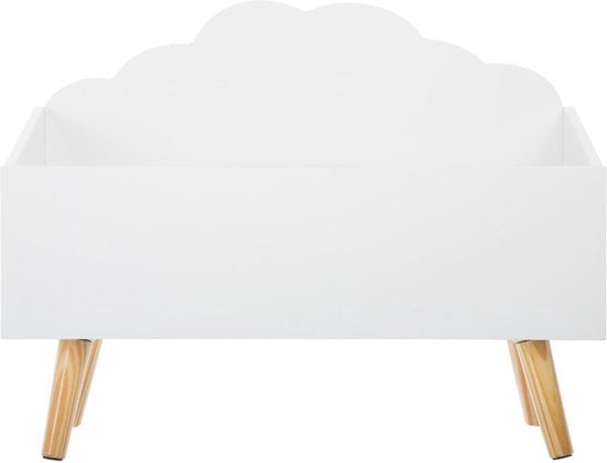 Coffre à jouets en bois Sphera - blanc - 58 x 28 x 45 cm