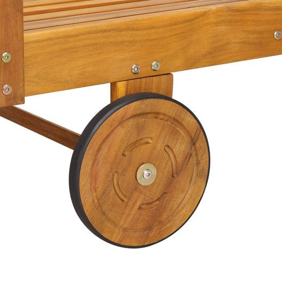 Chaise longue en bois d'acacia Tami Sun