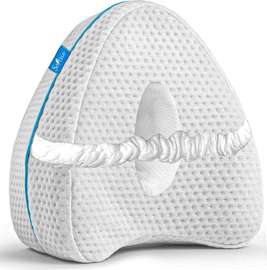 Softsie Coussin de genou pour le lit - Coussin de jambe - Coussin de genou orthopédique - Oreiller de sommeil latéral