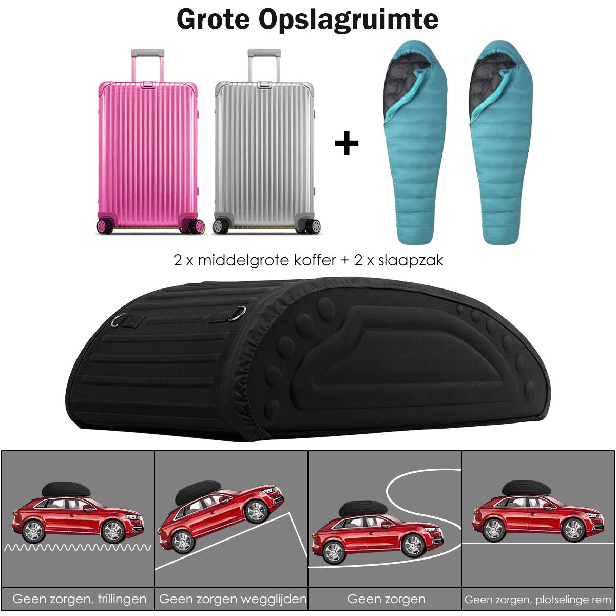 Sac de toit Coast - capacité de 400 litres - imperméable - pliable - noir