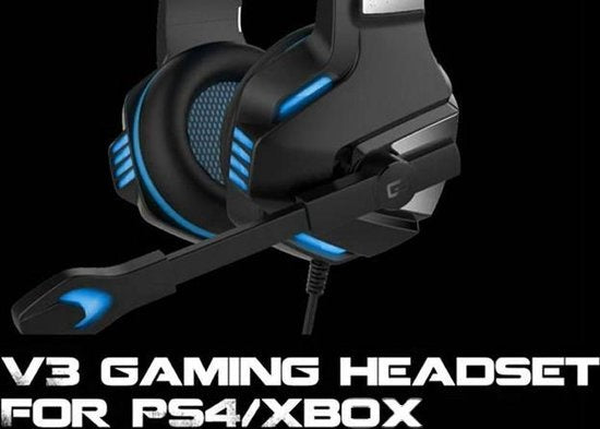Casque de jeu Hunterspider - Noir/Bleu - Convient à PS4, Xbox One, Switch et Windows