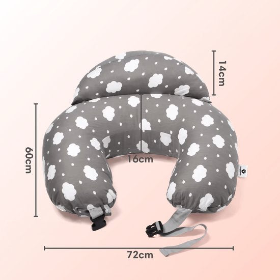 Coussin d'allaitement Vulpes Goods® BabyCare - Coussin de maternité avec housse amovible - 3en1 - Design unique