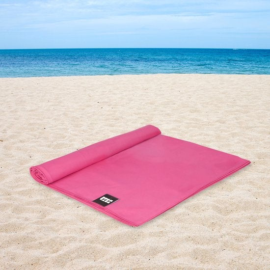 TRVLMORE Set de serviettes de voyage en microfibre - 2 pièces - Petit (40 x 80 cm) & Grand (76 x 150 cm) - Microfibre - Rose