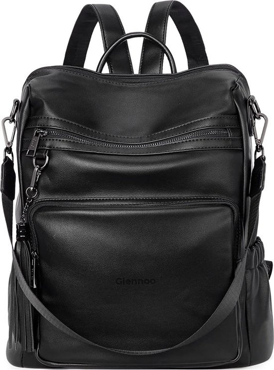 Sac à dos Glennoo - Sac à dos femmes - Imperméable - Petit - Compartiment antivol - Dos, épaule, sac à main en un - cuir PU souple