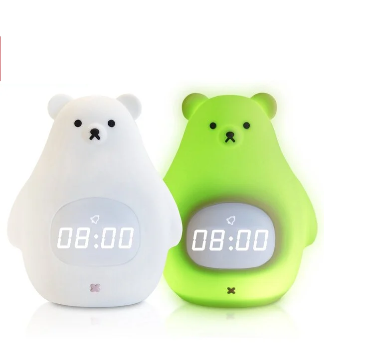 MM Brands Sleep Trainer - Réveil pour enfants - Veilleuse - Heure et température - 7 couleurs de lumière - Ours