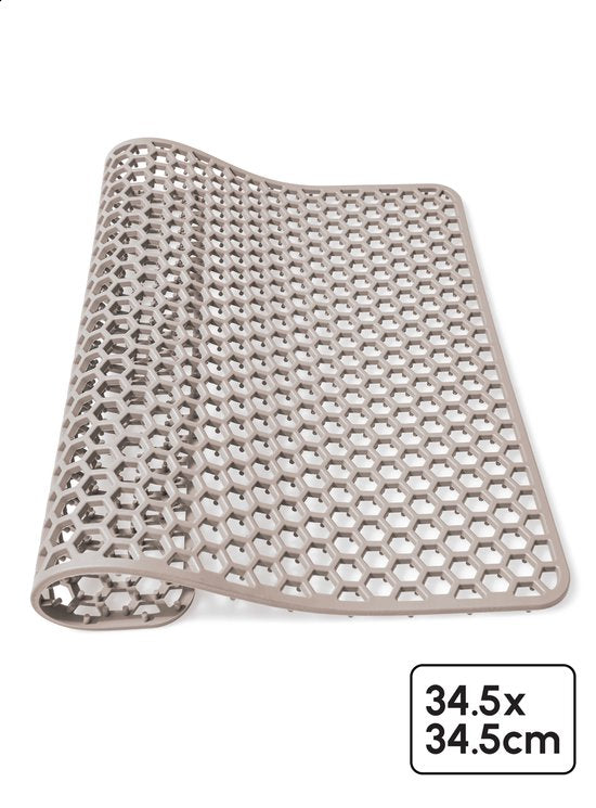 Bodo® Tapis d'évier - Carré - Sous-verre - Beige - 34,5 x 34,5 cm