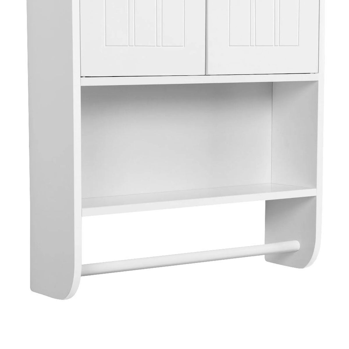 Armoire murale de salle de bains Yaheetech - Blanche - 48,5 x 14 x 73 cm - Porte-serviettes, compartiment ouvert, étagères réglables