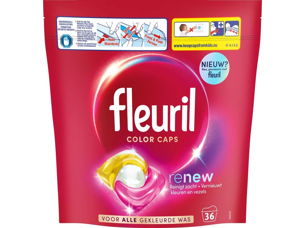Fleuril Renew Color Caps - Lessive haute performance - 180 capsules - Parfums variés