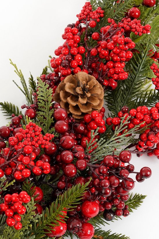 Mica Decorations : guirlande de Noël en forme de gouttes « Randell » - L 110 x l 18 x H 10 cm - Rouge