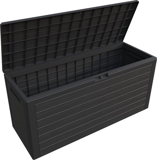Deuba Storage Box Anthracite 120 x 46 x 57cm - Extérieur - Convient pour la terrasse, le balcon et le jardin
