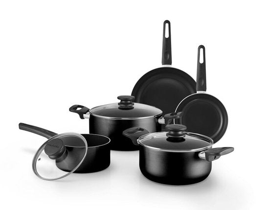 Brabantia Cooking Pleasure set - 7 pièces - Induction - Revêtement antiadhésif en céramique - 100% sans PFAS - Noir
