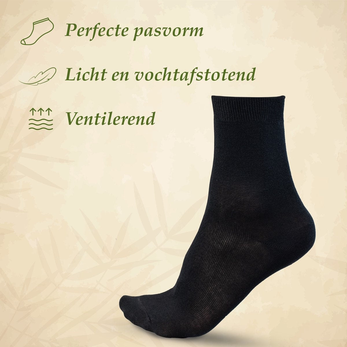Chaussettes en bambou Saaf - 6 paires - Taille 38-43 - Femme / Homme - Noir