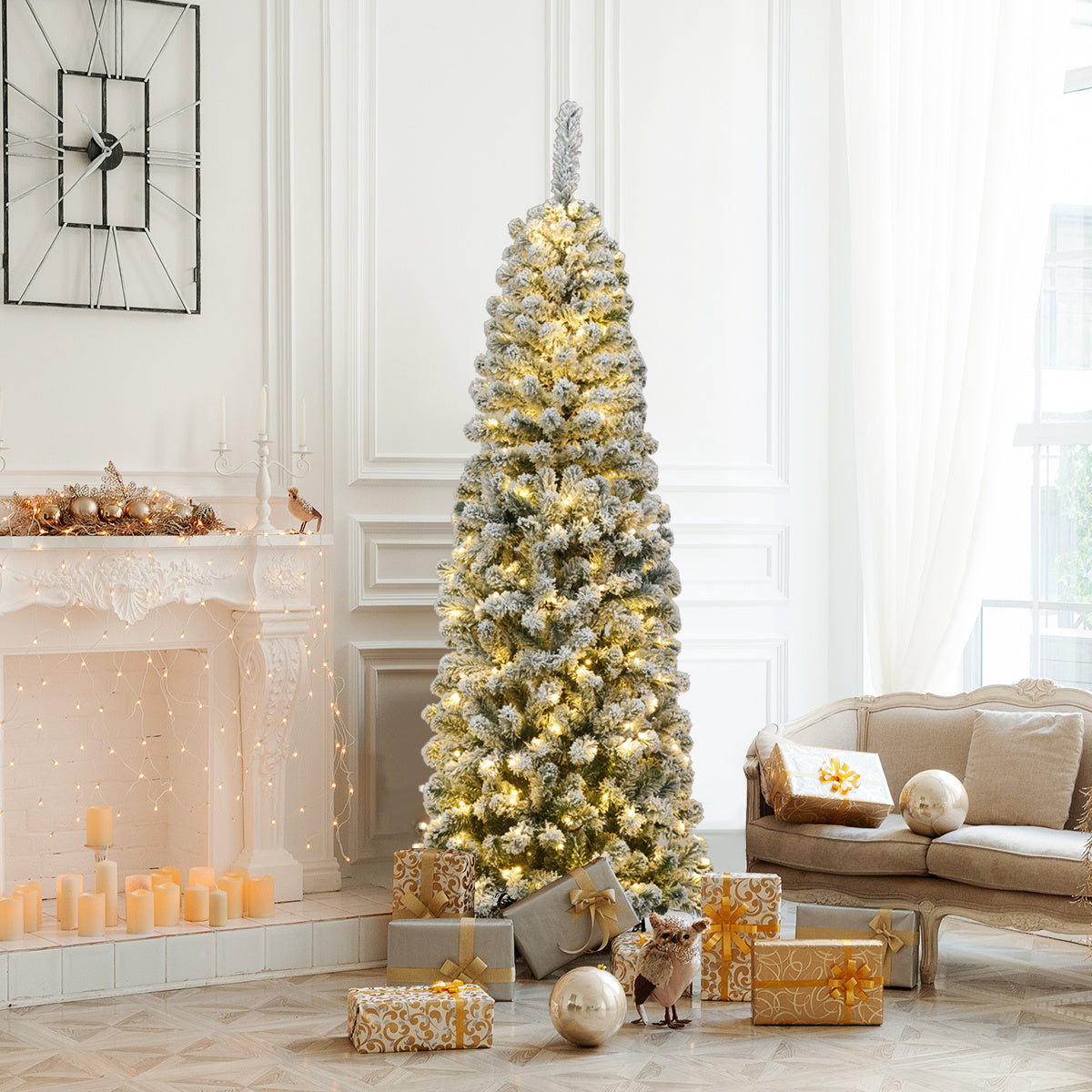 Coast 180 cm sapin de Noël artificiel illuminé sapin pliant épicéa