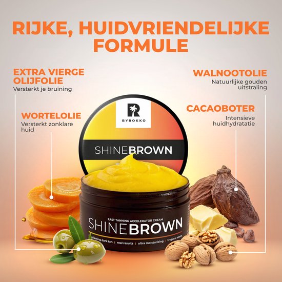 BYROKKO - Shine Brown Original - 200 ml - Solarium - Crème bronzante