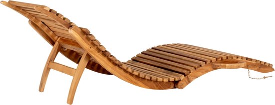 Chaise longue Arrieta en teck naturel