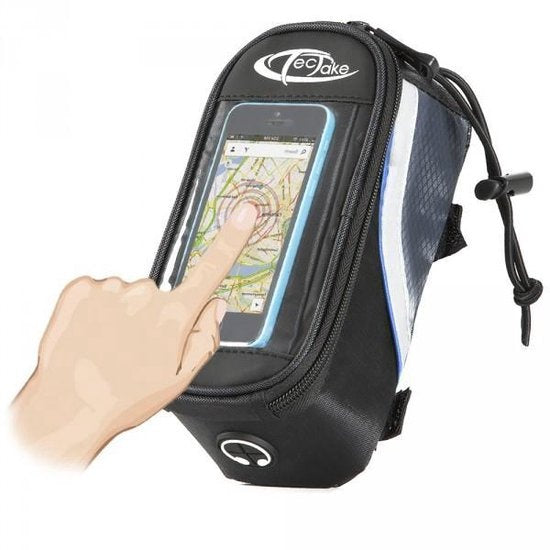 TecTake - Sacoche de cadre sacoche de vélo pour p.ex. smartphone etc. noir bleu S 401606