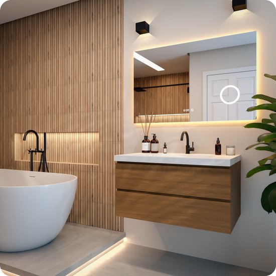 Mirlux Miroir de salle de bain avec éclairage LED et chauffage - 110x70CM