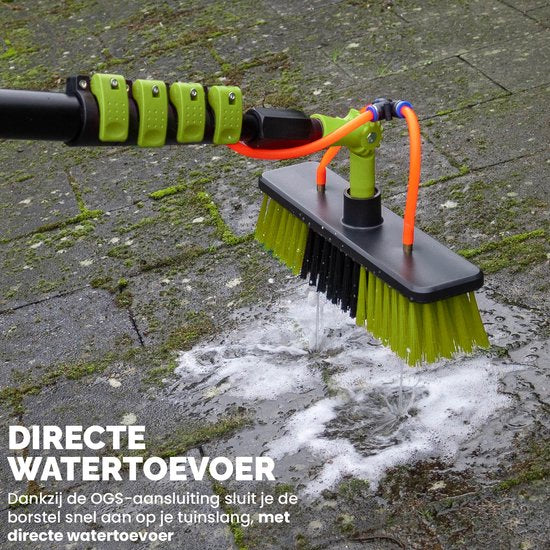 BREND BR-2237 Brosse à laver télescopique extensible jusqu'à 7 mètres - Brosse à eau 5 pièces avec distributeur de savon - Pour façades, tuiles et panneaux solaires