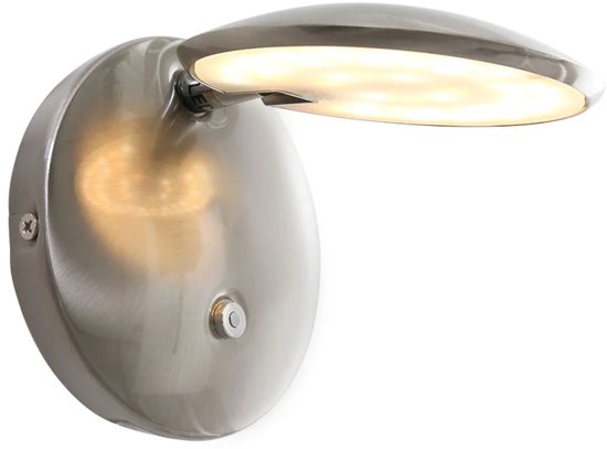 Steinhauer Zenith LED - Applique moderne - Acier - H:12cm - Ø:12cm - Universelle - Pour l'intérieur - Métal - Appliques - Chambre à coucher - Salon