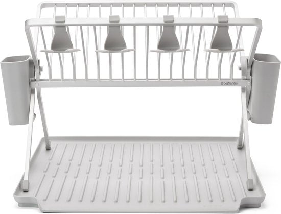 Brabantia SinkSide Egouttoir - Pliable - avec porte-couverts - Gris moyen