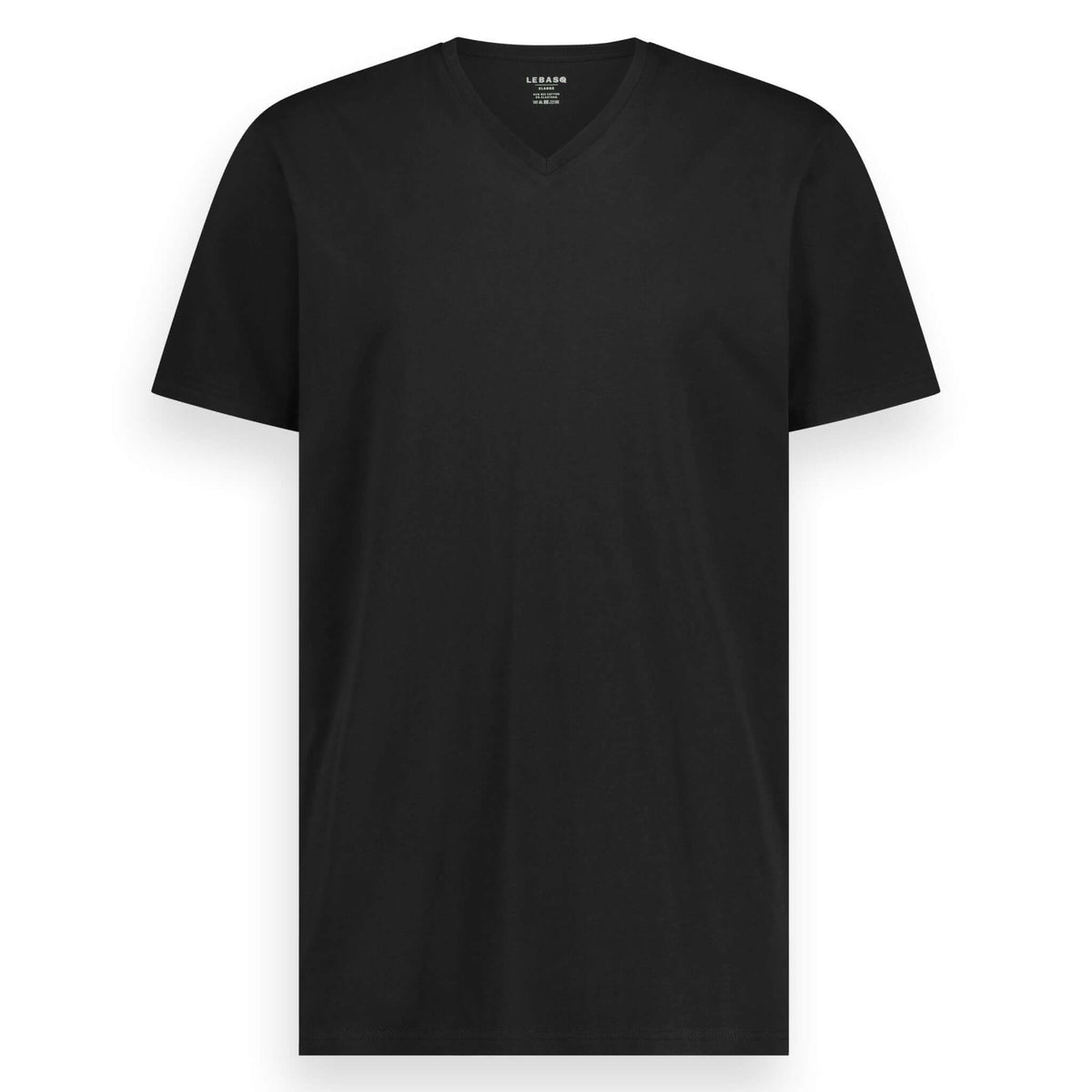 3x LebasQ Fit T-Shirts - Noir - Col en V - Coupe régulière - Taille S - 180g/m².