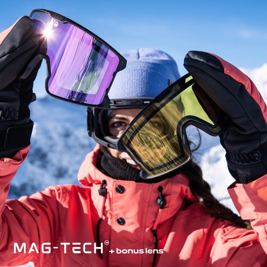 MowMow LOCAL Masque de ski Homme L/XL + lentille supplémentaire - Magnétique - Bio-Frame - R-Strap - UV400