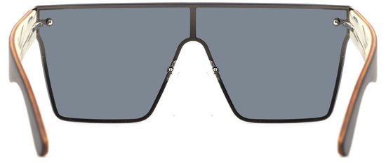 Bluxer® Lunettes de Soleil - Lunettes de Soleil Tendance Polarisées - Lentille UV400 - Cadre Surdimensionné en Acier Inoxydable - Bois en Placage d'Ébène - Lentille Grise