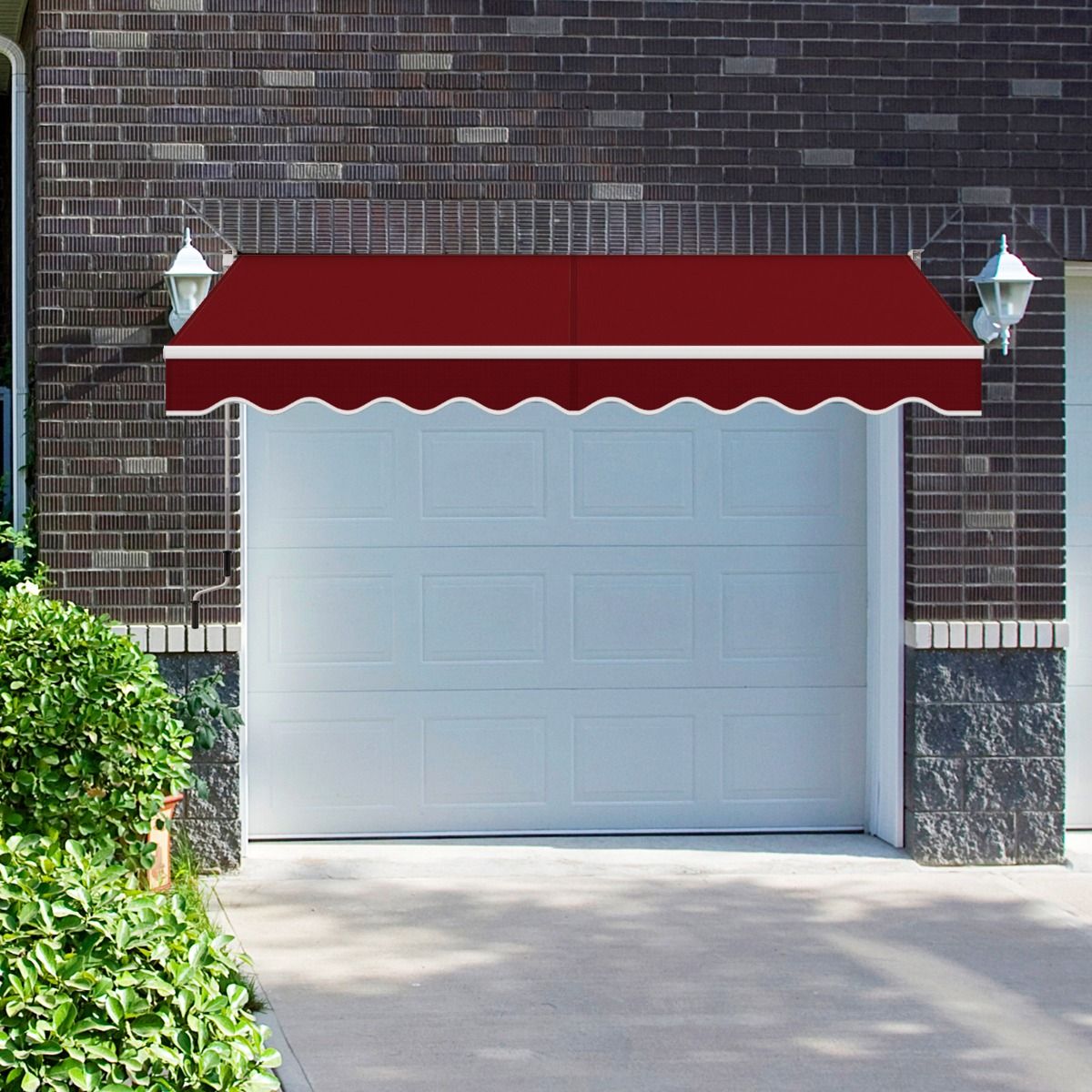 Coast Parasol manuel extensible 295x250 cm - Rouge - Structure en aluminium - Angle réglable 40°-100° - Sans perçage