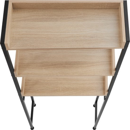 tectake Etagère de salle de bain Seattle 67 x 25 x 165,5 cm Bois clair industriel, chêne Sonoma - 404864