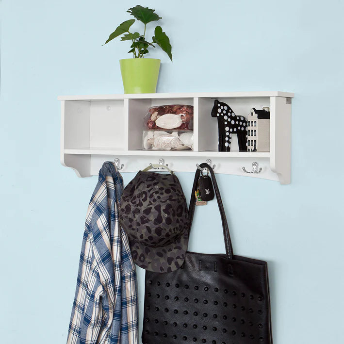 SoBuy Porte-manteau mural - Porte-manteau suspendu - Porte-manteau blanc - FRG48-W