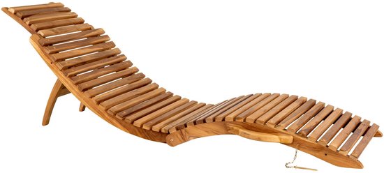 Chaise longue Arrieta en teck naturel