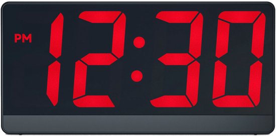 Réveil numérique Caliber - Réveils numériques - Durée de la fonction « snooze » réglable - Réveil - Écran à luminosité réglable - Horloge numérique pour chambre à coucher - Chargeur USB