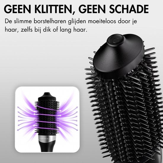 Sansbeauté® Wet-2-Dry Hairdryer Brush - Multistyler - Airstyler - Hairbrush - Curling Brush - Hairbrush - Styling Brush - Heat Brush - Volume and Curls - Rotating Cable