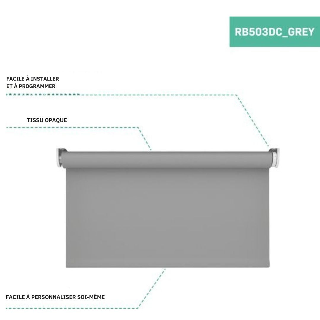 Store électrique VONROC SMART BLINDS - Extension - 80 x 190 - Sans télécommande ni câble de chargement - Gris
