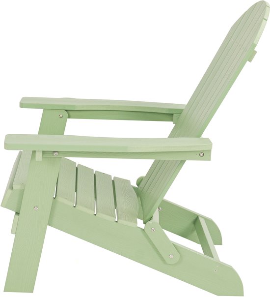 Chaise AXI Claire Adirondack vert pastel – Chaise de jardin en plastique avec accoudoirs – Pliable – Dossier haut – Chaise de jardin – 84,5 x 77 x 95,5 cm – Durable et résistante aux intempéries