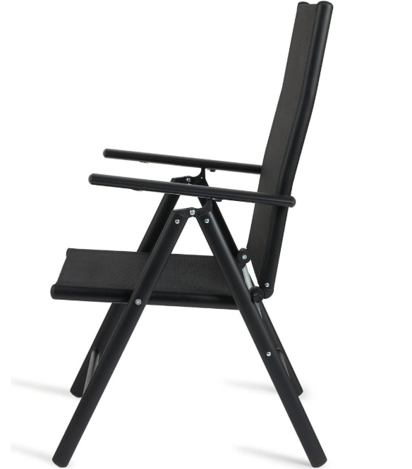 Lifa Garden Lot de 2 chaises de jardin en aluminium - réglables - max 120 kg - 69 x 56 x 106 cm - noir