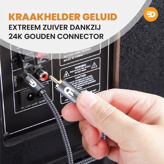 Drivv. Premium Tulip Stereo Audio Cable - 2RCA to 2RCA - Tulip Cable - 1 mètre