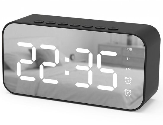 Radio-réveil Nuvance - Radio-réveil numérique pour chambre à coucher - Radio-réveil - 2 alarmes - Fonction de gradation - Réveils numériques - Radio-réveil
