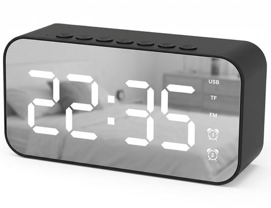 Radio-réveil Nuvance - Radio-réveil numérique pour chambre à coucher - Radio-réveil - 2 alarmes - Fonction de gradation - Réveils numériques - Radio-réveil