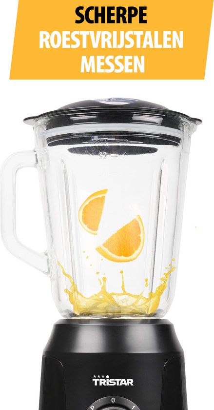 Mixeur Tristar 350 W - BL-4482 - 1 L - Mixeur à smoothies et broyeur à glace - Noir