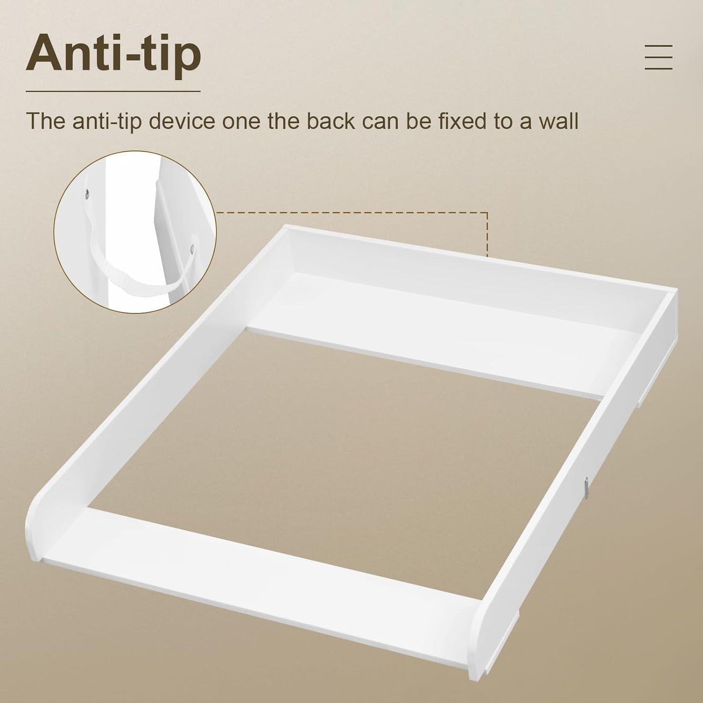 WOLTU WT007 table à langer pour commode - MDF blanc - profondeur réglable de 46,5 à 50 cm