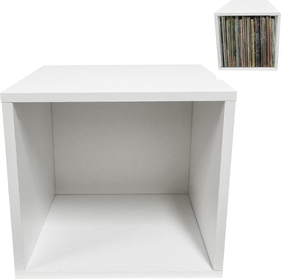 Meuble de rangement pour disques vinyles cube - meuble à disques - rangement pour disques vinyles lp - blanc
