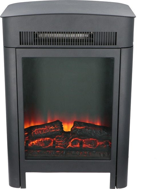 Classic Fire Cheminée d'ambiance électrique Modena - Poêle 1800 et 2000W - Cheminée autoportante - Flammes LED - Noir