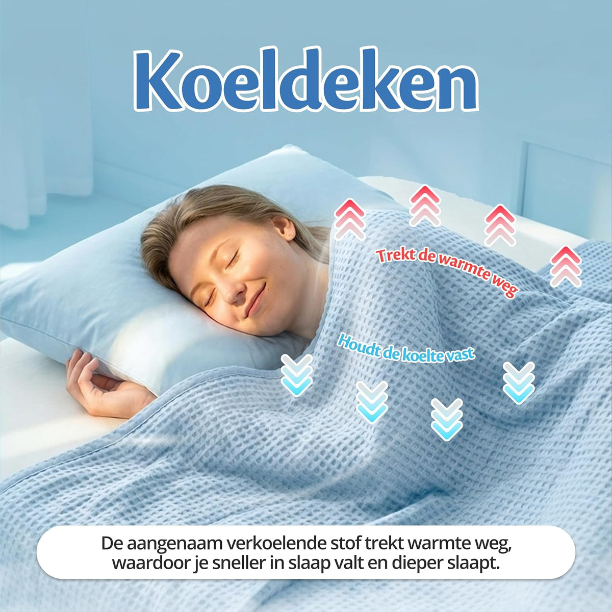 Couverture rafraîchissante ELLA en Tencel – 135 x 200 cm – Couverture d'été respirante – OEKO-TEX – Bleu ciel