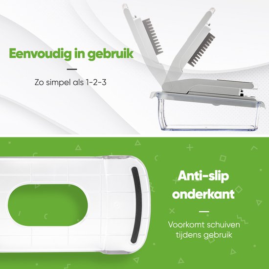 Mandoline Stosh - Coupe-légumes - Coupe-oignons - Coupe-spirale - 7 pièces - Blanc - Sans BPA