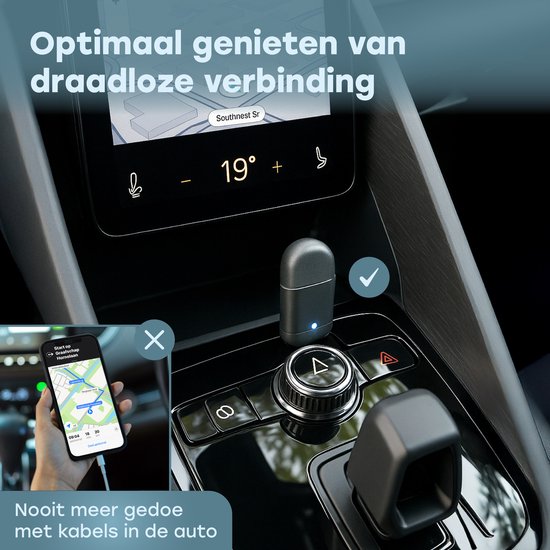 Audyn CarPlay Dongle - USB & USB-C - Convient à Android Auto & Carplay - CarPlay Wireless - Car Dongle - Sans fil