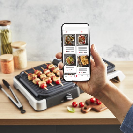 Tefal OptiGrill 4-en-1 GC774D - Gril de table intelligent - Plateau de cuisson inclus - 9 programmes automatiques - Indicateur de cuisson - 2100 W
